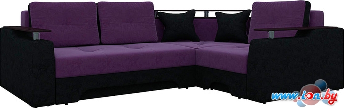 Угловой диван Mebelico Комфорт (черный/фиолетовый) [A-57408] в Гомеле