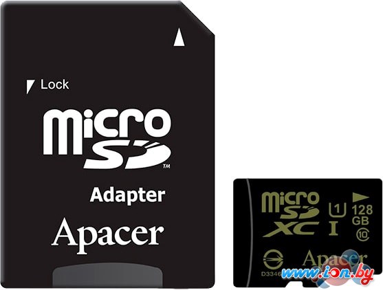 Карта памяти Apacer microSDXC AP128GMCSX10U1-R 128GB (с адаптером) в Могилёве