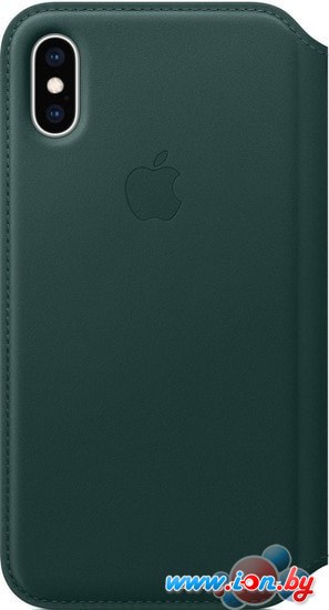 Чехол Apple Leather Folio для iPhone XS Forest Green в Гомеле