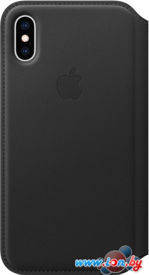 Чехол Apple Leather Folio для iPhone XS Black в Бресте