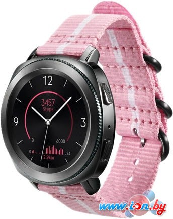 Ремешок Samsung Premium Nato для Galaxy Watch 42mm & Gear Sport (розовый/белый) в Могилёве
