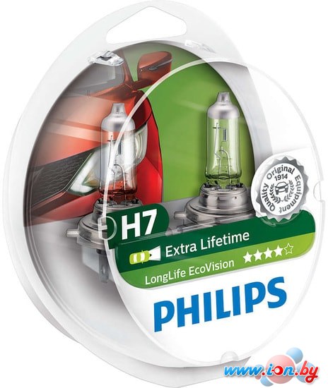 Галогенная лампа Philips H7 LongLife EcoVision 2шт в Гомеле
