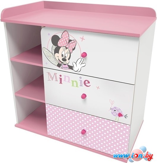 Детский комод Polini Kids Disney baby 5090 Минни Маус-Фея (белый/розовый) в Витебске