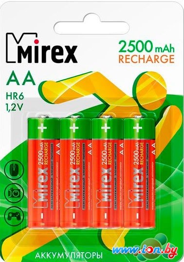 Аккумуляторы Mirex AA 2500mAh 4 шт HR6-25-E4 в Витебске