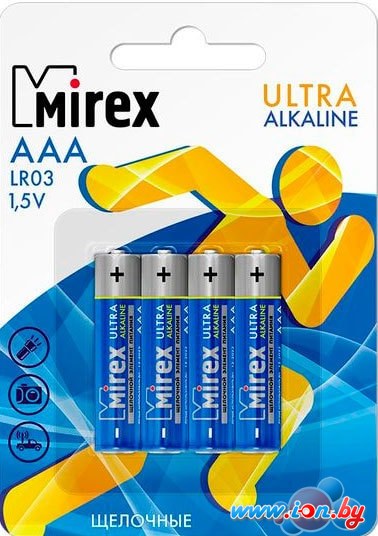 Батарейки Mirex Ultra Alkaline AAA 4 шт LR03-E4 в Минске