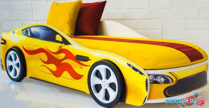 Кровать-машина Бельмарко Бондмобиль 160x70 (желтый) в Могилёве