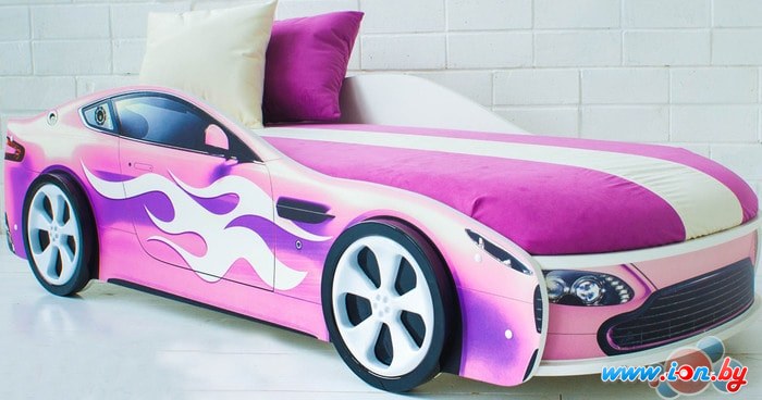 Кровать-машина Бельмарко Бондмобиль 160x70 (розовый) в Минске