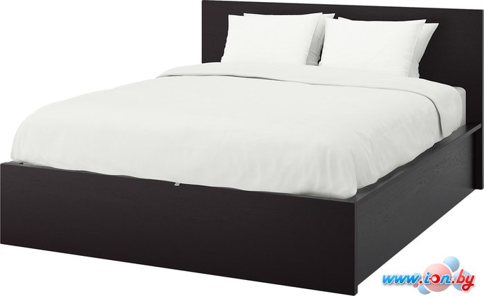 Кровать Ikea Мальм 200x180 (4 ящика, черно-коричневый, Лонсет) 492.110.39 в Бресте