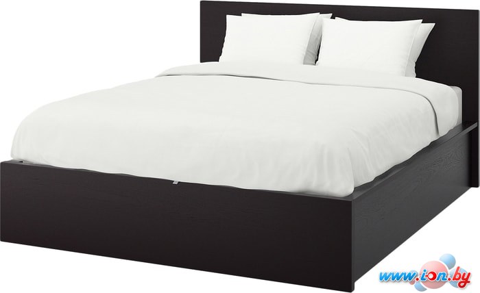 Кровать Ikea Мальм 200x180 (4 ящика, черно-коричневый, Лурой) 692.110.38 в Бресте