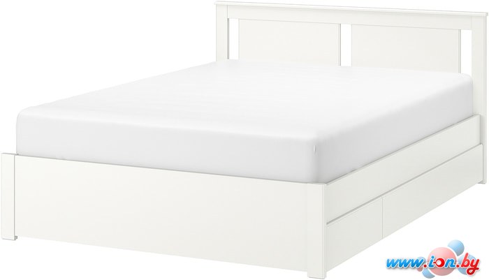Кровать Ikea Сонгесанд 200x140 (два ящика, белый, Лурой) 492.412.44 в Бресте