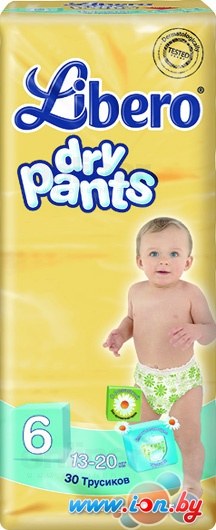 Трусики-подгузники Libero Dry Pants 6 Extra Large (30 шт) в Могилёве