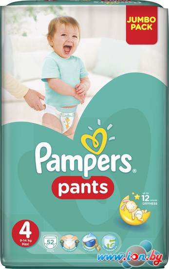 Трусики-подгузники Pampers Pants 4 Maxi (52 шт) в Могилёве