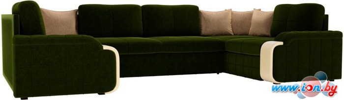 П-образный диван Mebelico Николь П 60352 (зеленый/бежевый) в Могилёве