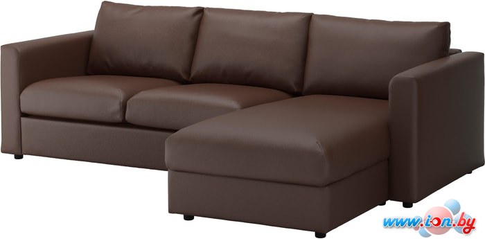 Угловой диван Ikea Вимле 492.069.95 с козеткой (фарста темно-коричневый) в Гомеле