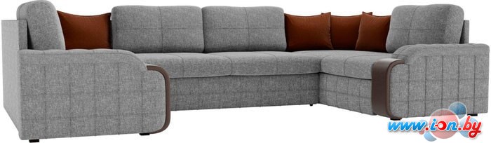 П-образный диван Mebelico Николь П 60366 (серый/коричневый) в Бресте