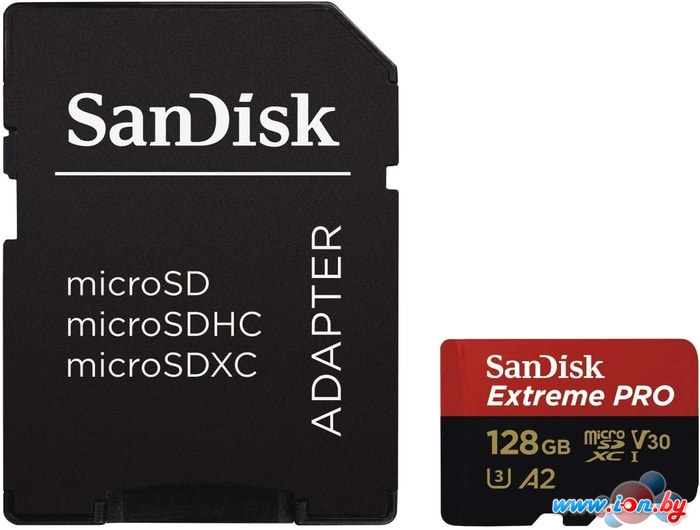 Карта памяти SanDisk Extreme PRO SDSQXCY-128G-GN6MA microSDXC 128GB (с адаптером) в Бресте