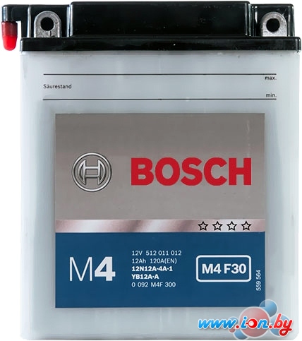 Мотоциклетный аккумулятор Bosch M4 12N12A-4A-1/YB12A-A 512 011 012 (12 А·ч) в Гомеле