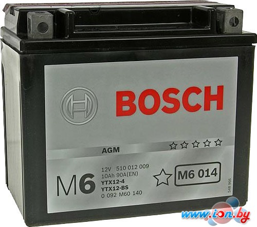 Мотоциклетный аккумулятор Bosch M6 YTX12-4/YTX12-BS 510 012 009 (10 А·ч) в Бресте