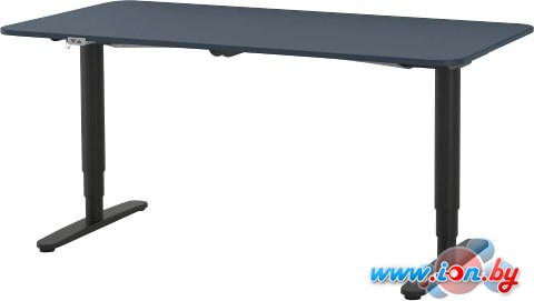 Стол для работы стоя Ikea Бекант (синий линолеум/черный) 992.810.77 в Бресте