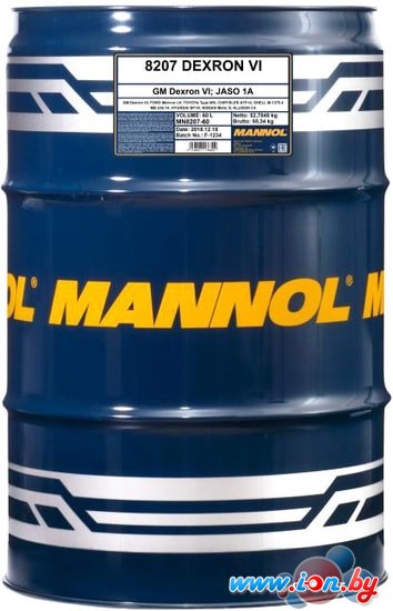 Трансмиссионное масло Mannol Dexron VI 60л в Бресте