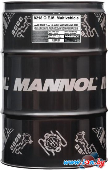 Трансмиссионное масло Mannol O.E.M. Multivehicle JWS 60л в Гродно