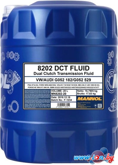 Трансмиссионное масло Mannol DCT Fluid 20л в Бресте