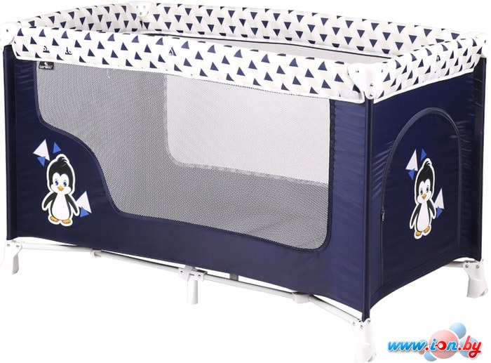 Манеж-кровать Lorelli San Remo 1 Layer 2019 Blue White Penguin в Могилёве