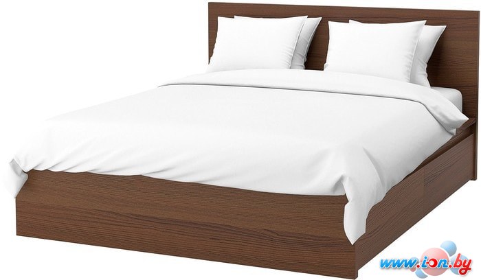 Кровать Ikea Мальм 200x160 (2 ящика, коричневый ясень, Лурой) 592.108.93 в Бресте