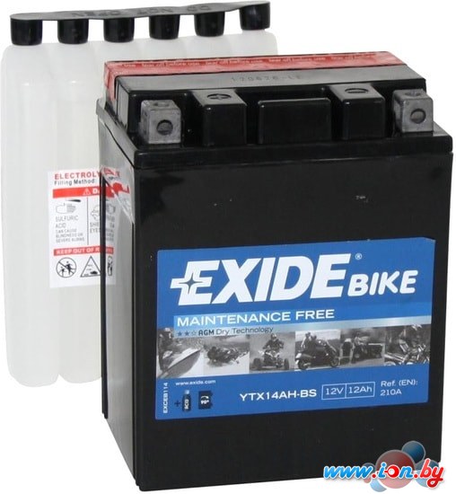 Мотоциклетный аккумулятор Exide ETX14AH-BS (12 А·ч) в Витебске