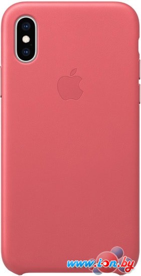 Чехол Apple Leather Case для iPhone XS Peony Pink в Витебске
