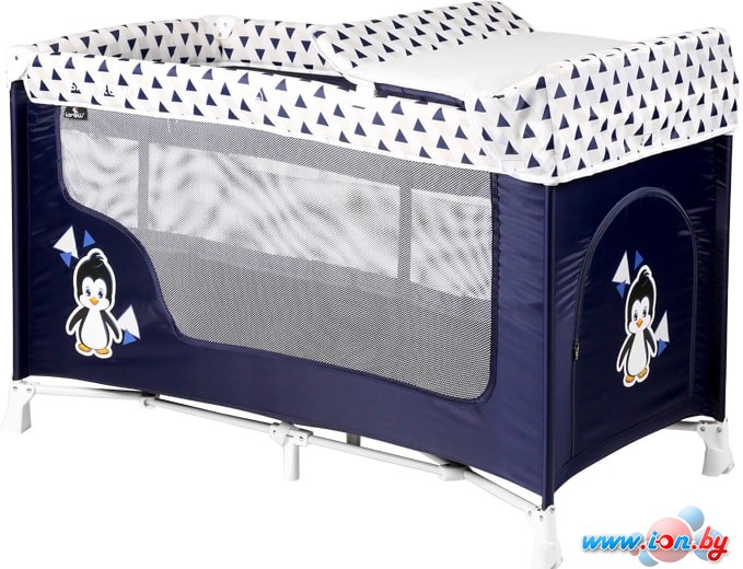 Манеж-кровать Lorelli San Remo 2 Layers 2019 blue&white penguin в Могилёве