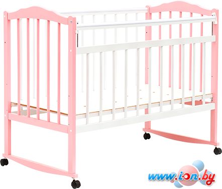 Классическая детская кроватка Bambini М.01.10.09 (белый/розовый) в Бресте
