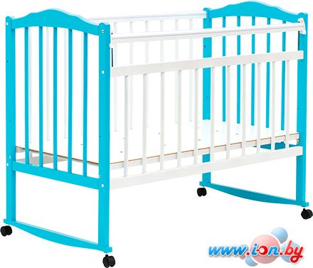 Классическая детская кроватка Bambini М.01.10.09 (белый/голубой) в Бресте