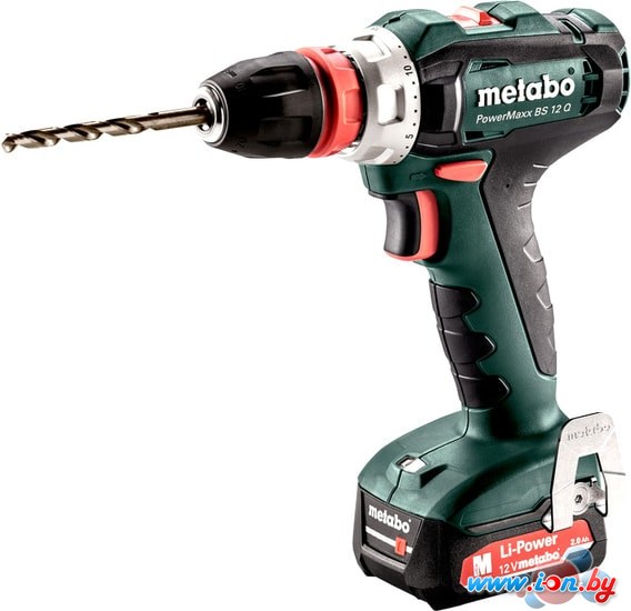 Дрель-шуруповерт Metabo PowerMaxx BS 12 Q 601037500 (с 2-мя АКБ 2 Ah, кейс) в Могилёве