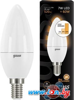 Светодиодная лампа Gauss E14 7 Вт 2700 К [103101107-S] в Бресте