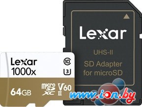 Карта памяти Lexar LSDMI64GCBEU1000R microSDXC 64GB + адаптер в Могилёве