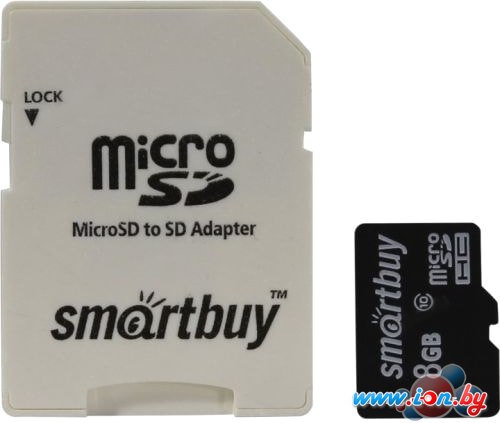 Карта памяти SmartBuy microSDHC SB8GBSDCL10-01_С 8GB (с адаптером) в Могилёве
