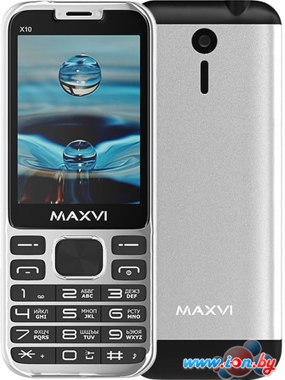 Мобильный телефон Maxvi X10 (серебристый) в Минске