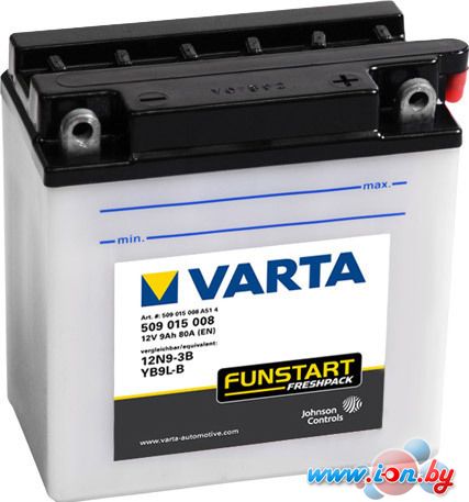 Мотоциклетный аккумулятор Varta Funstart Freshpack 12N9-3B, YB9L-B 509 015 008 (9 А/ч) в Витебске