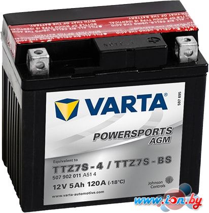 Мотоциклетный аккумулятор Varta YTZ7S-4, YTZ7S-BS 507 902 011 (5 А/ч) в Гомеле