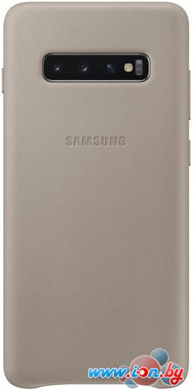 Чехол Samsung Leather Cover для Samsung Galaxy S10 (серый) в Гомеле