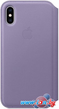 Чехол Apple Leather Folio для iPhone XS (лиловый) в Витебске
