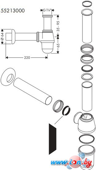 Сифон Hansgrohe 55213000 в Могилёве