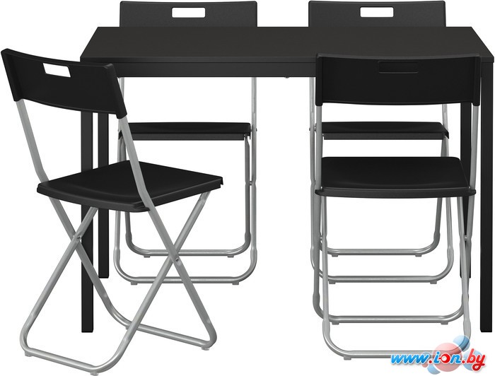 Комплект столовой мебели Ikea Тэрендо/Гунде (черный) 992.297.77 в Могилёве