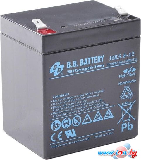 Аккумулятор для ИБП B.B. Battery HR5.8-12 (12В/5.3 А·ч) в Могилёве