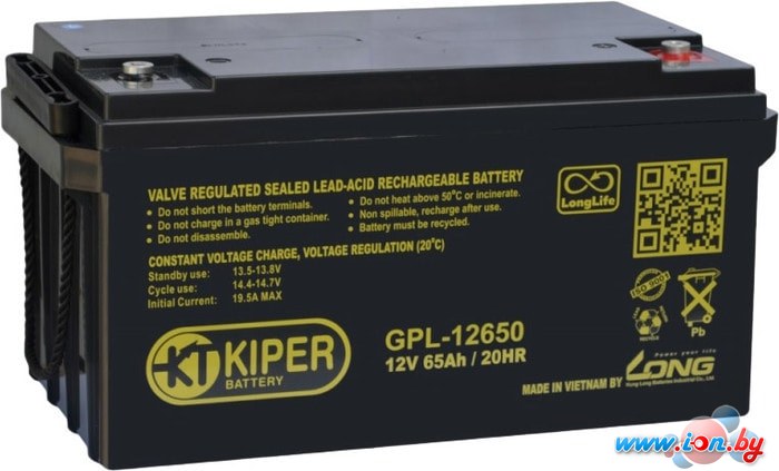 Аккумулятор для ИБП Kiper GPL-12650 (12В/65 А·ч) в Бресте