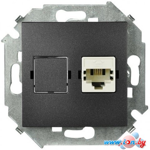 Розетка телефонная Simon 15 1591480-038 (графит) в Могилёве