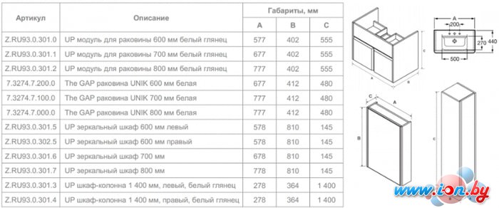 Roca Шкаф-пенал Up ZRU9303014 (правый) в Могилёве