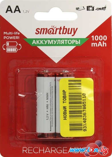 Аккумуляторы SmartBuy AA 1000mAh 2 шт. SBBR-2A02BL1000 в Бресте