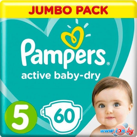 Подгузники Pampers Active Baby-Dry 5 Junior (60 шт) в Минске